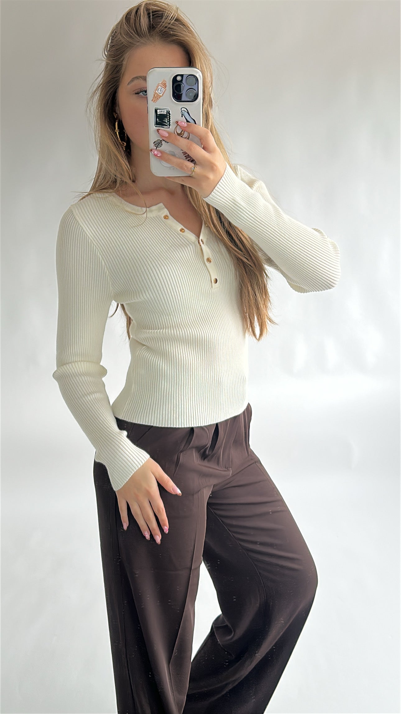 Rib Henley Top