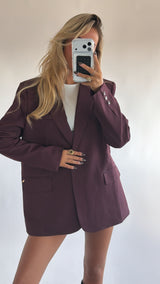 Classic Bordeaux Oversized Blazer