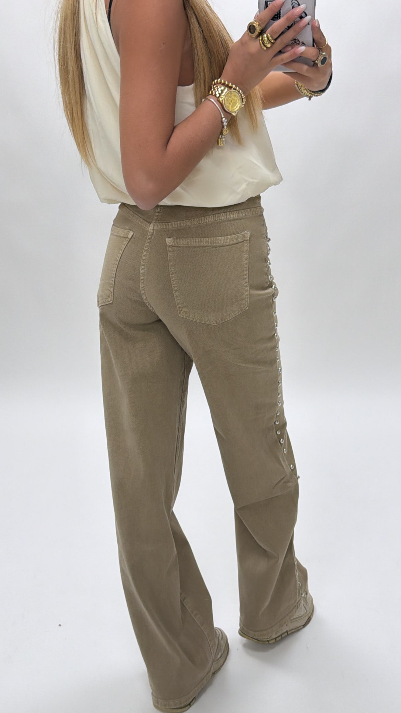 Starlight studs wide leg jeans