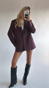 Classic Bordeaux Oversized Blazer