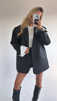 Pinstripe Power Blazer