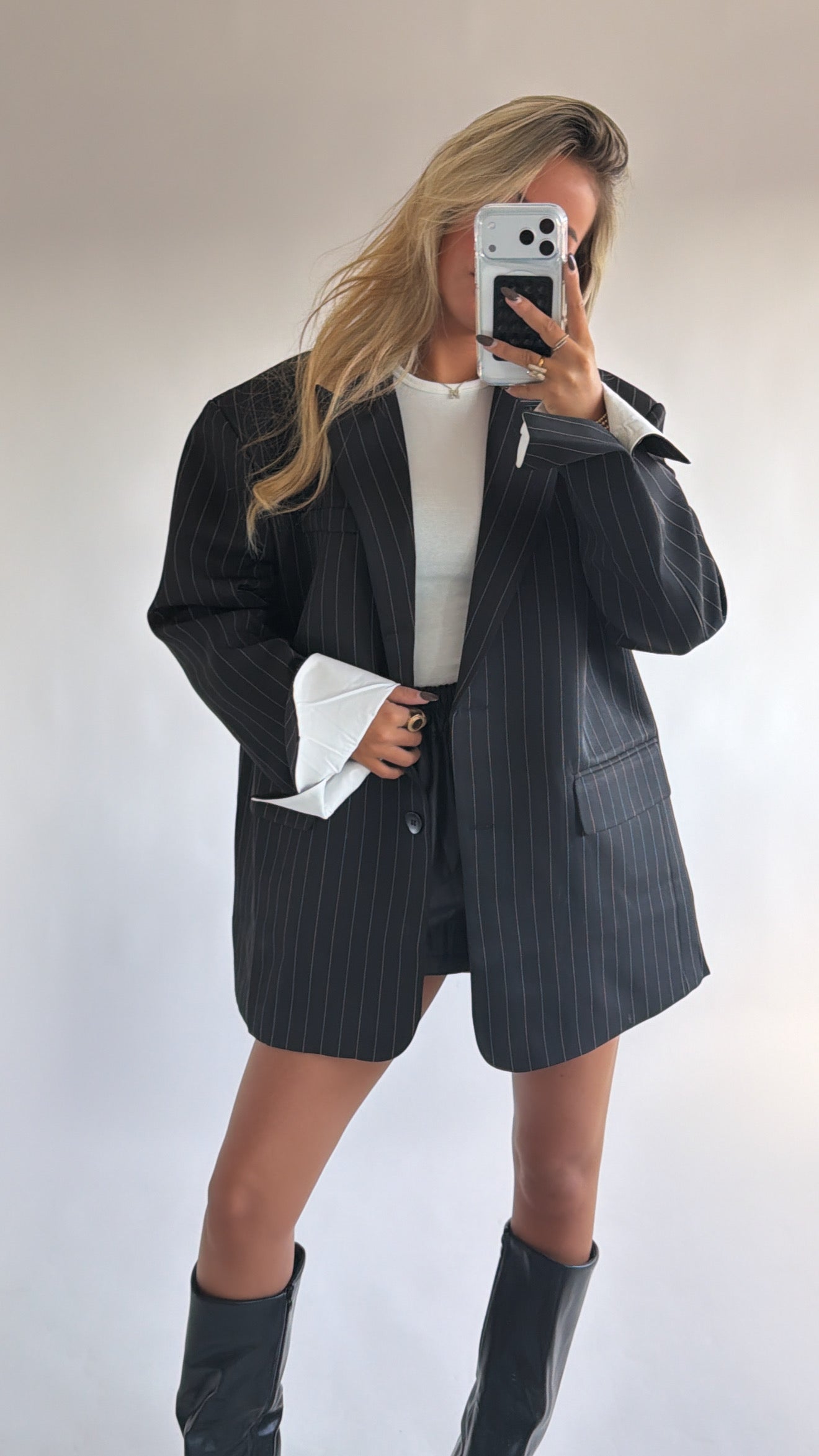 Pinstripe Power Blazer