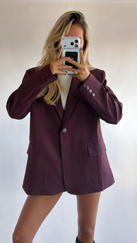 Classic Bordeaux Oversized Blazer