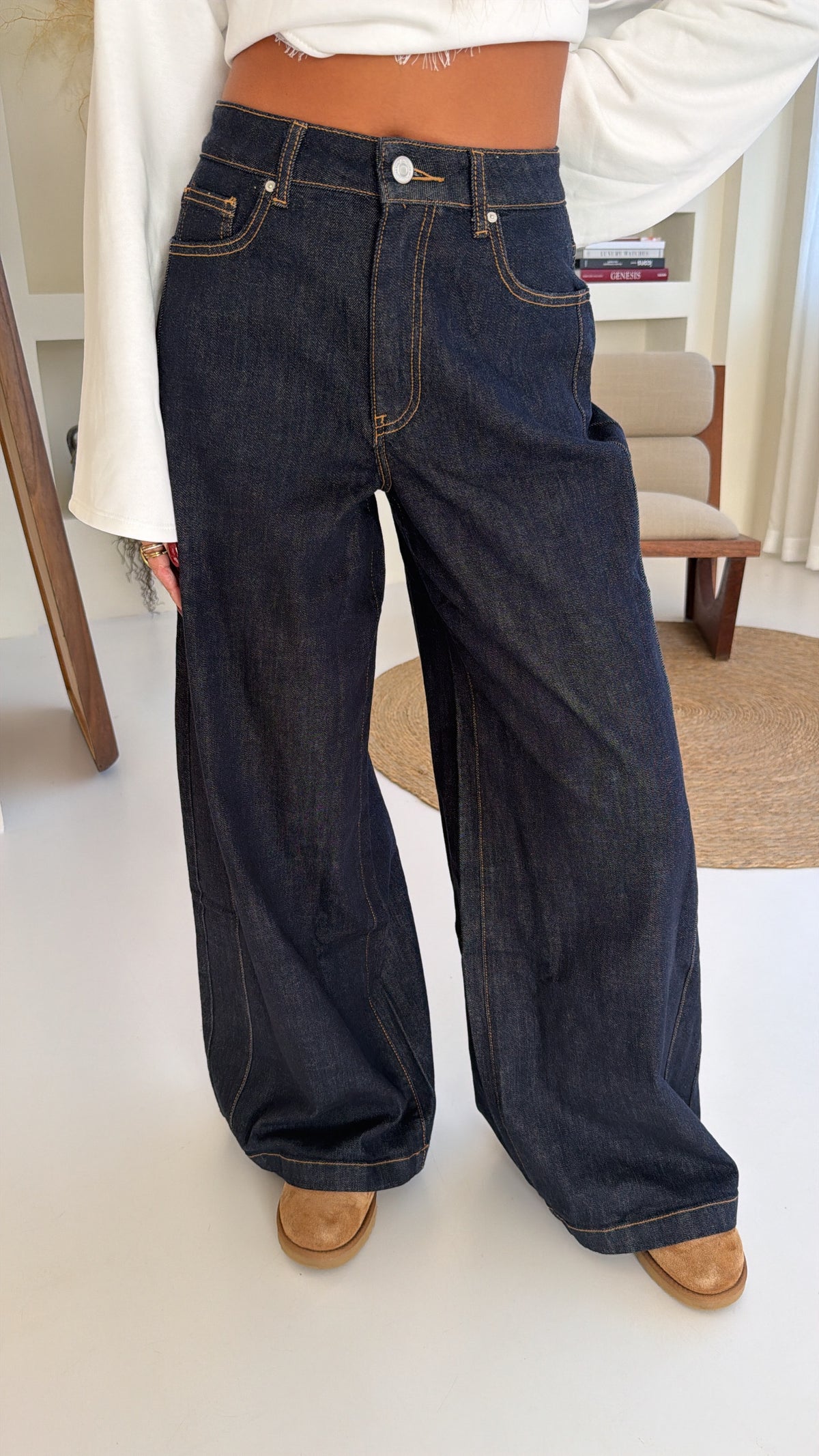 The Monroe Dark Denim Wide Leg Jeans