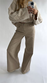 Sand Wide Leg Stretch Jeans