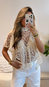 Elara Lace Sheer Top