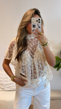 Elara Lace Sheer Top