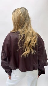 Classic Faux Leather Bomber