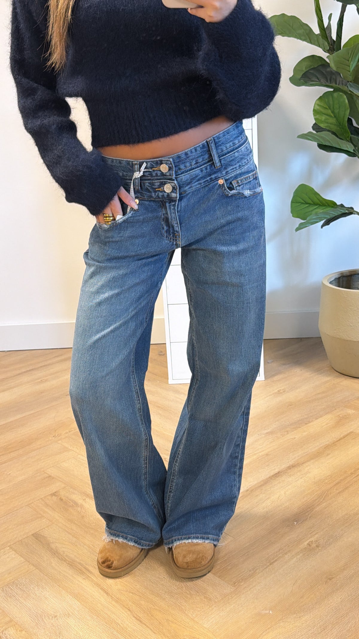Jolie Mid Waist Relaxed Straight Jeans