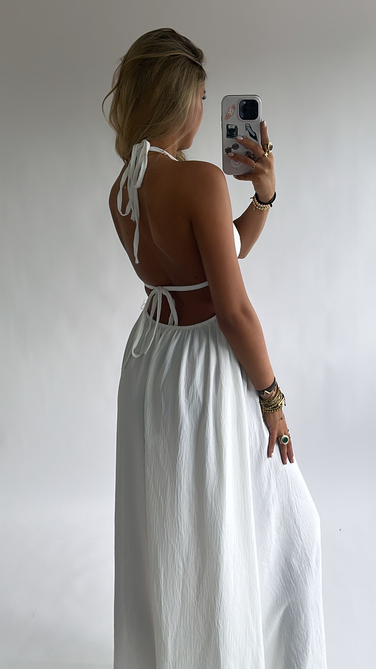 Backless Halter Maxi Jurk