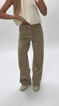 Starlight studs wide leg jeans