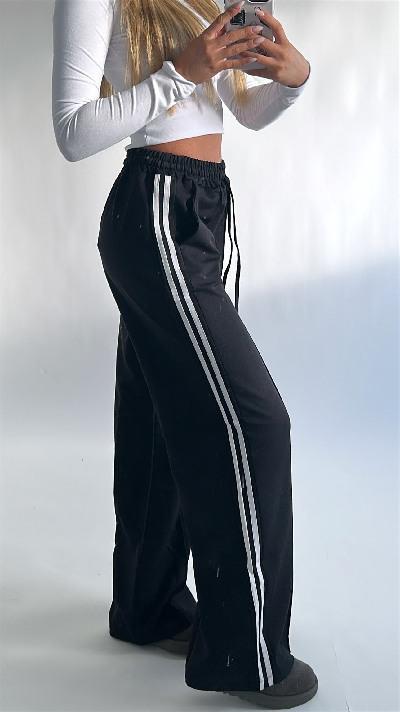 Wide leg track pants