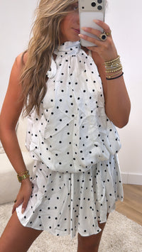 Noa Polka Satin Playsuit