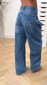 Fold Over Wide Leg Jeans