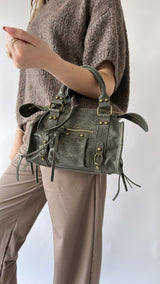 Mini City Bag – Beige, Green & Brown