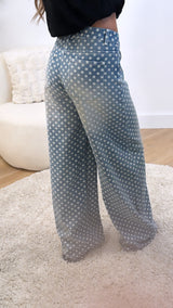 Polka Dot Wide Leg Jeans