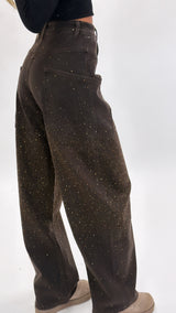 Glitter balloon jeans - Brown