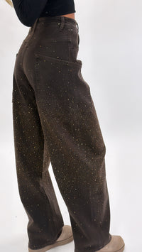 Glitter balloon jeans - Brown
