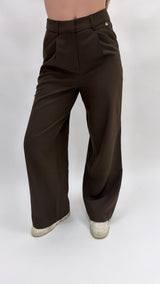 Wide pantalon bruin