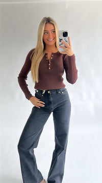 Rib Henley Top