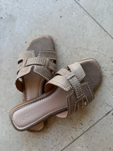 Luxe Studs H-Slipper Taupe