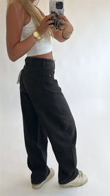 Relaxed Fit Balloon Denim -Mid Waist stretch