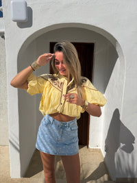 Boho Embroidery Blouse Yellow