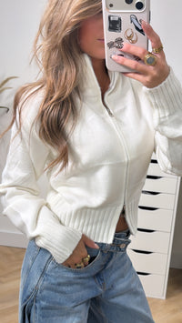 Double Zip Knit Cardigan