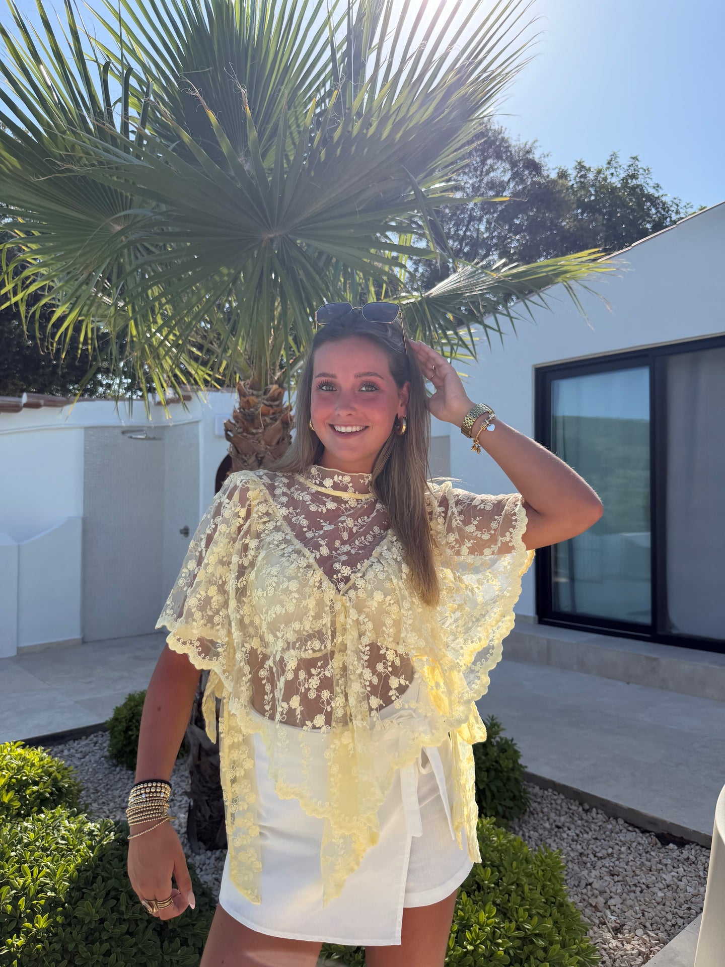 Elara Lace Sheer Top