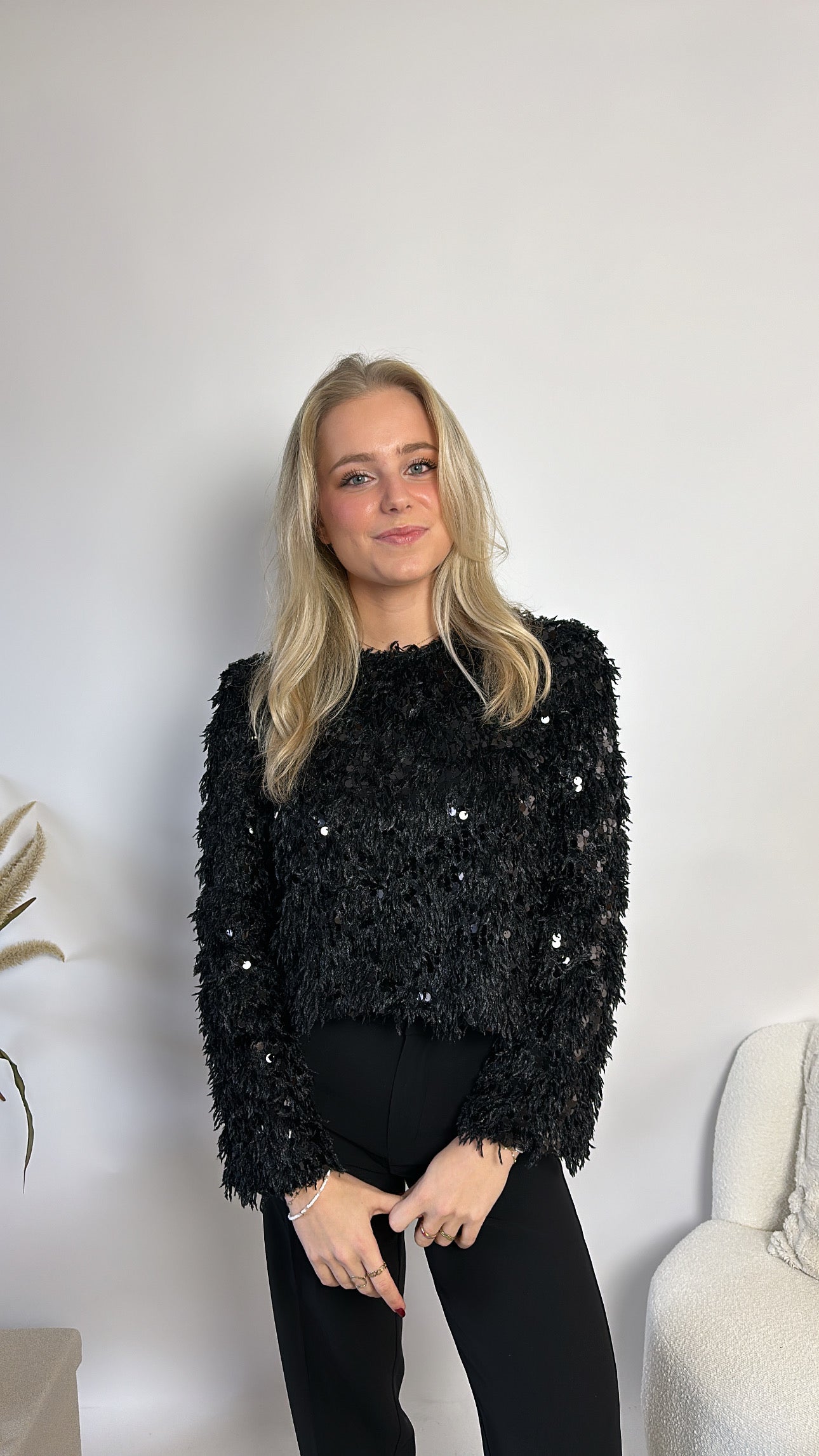 Miel Veren top - zwart