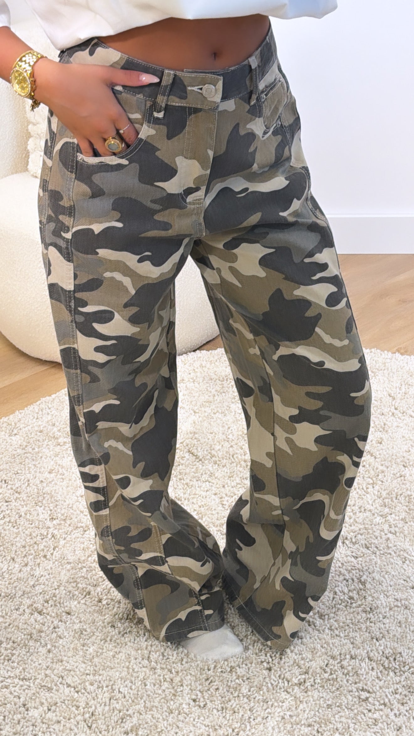Camo Wide Leg Jeans