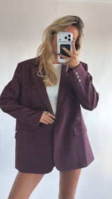 Classic Bordeaux Oversized Blazer