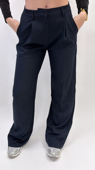 Chic wide leg pantalon navy
