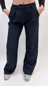 Chic wide leg pantalon navy