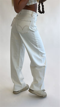 Relaxed Fit Balloon Denim -Mid Waist stretch
