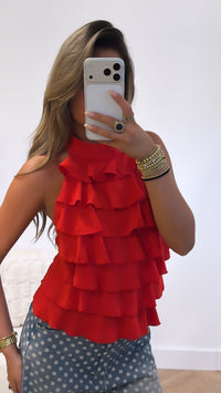 Ruffle Open Back Top