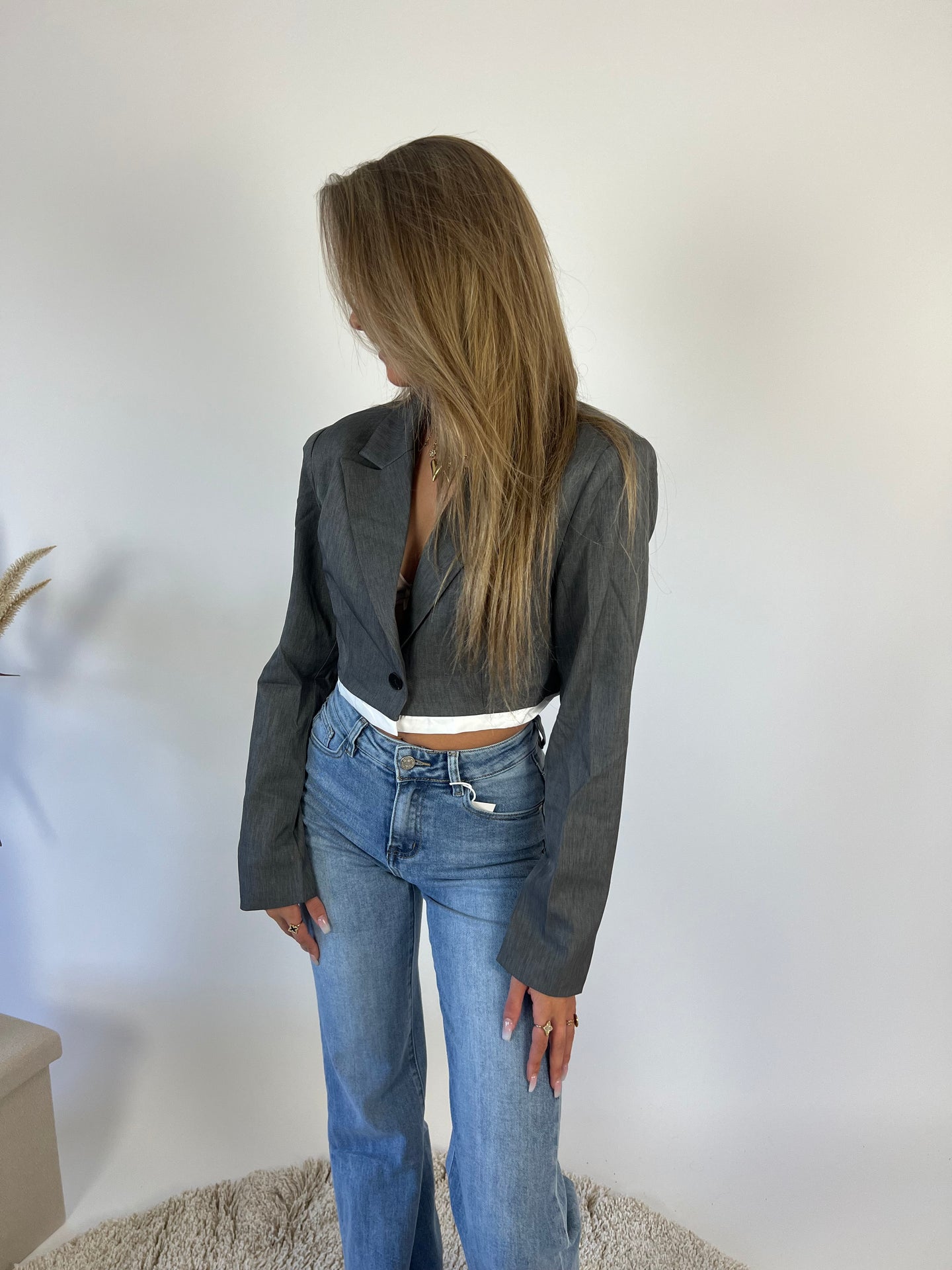 Rana korte blazer grey