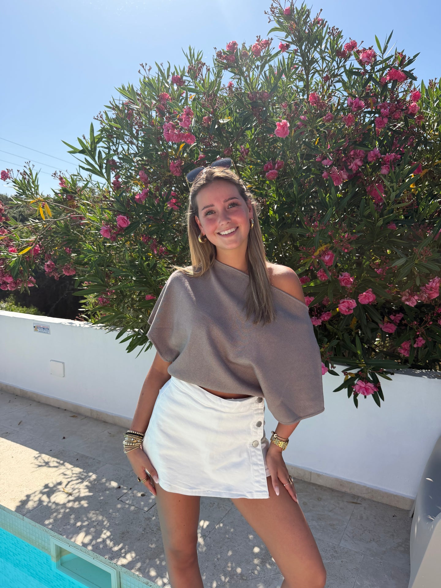 One Shoulder Knit Top