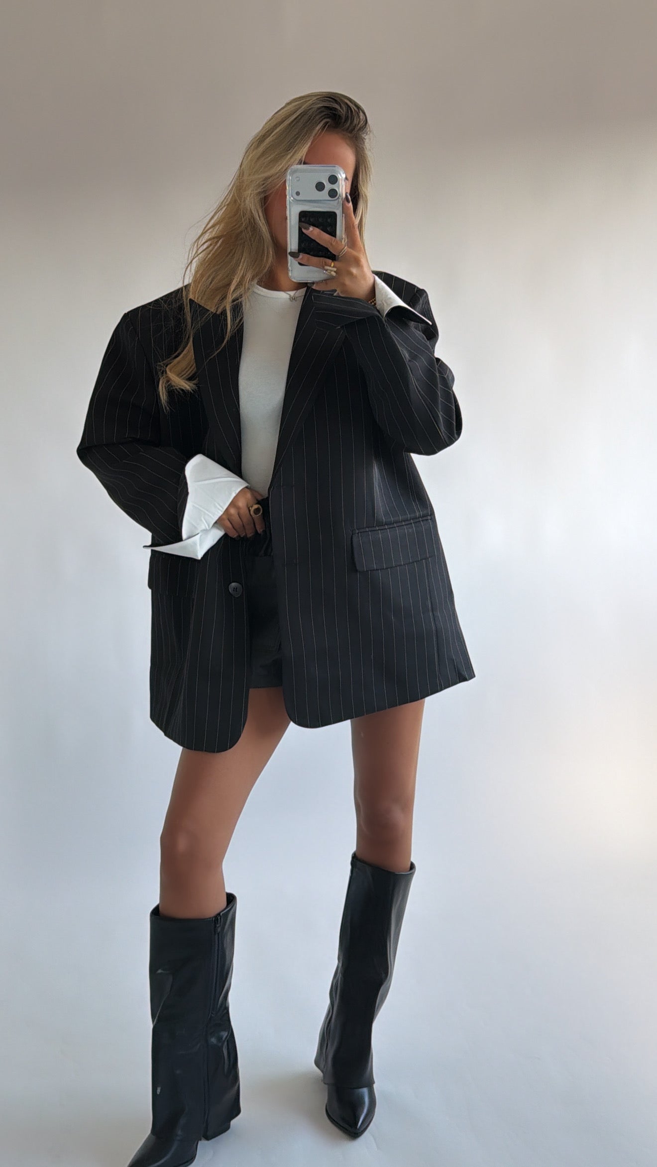 Pinstripe Power Blazer