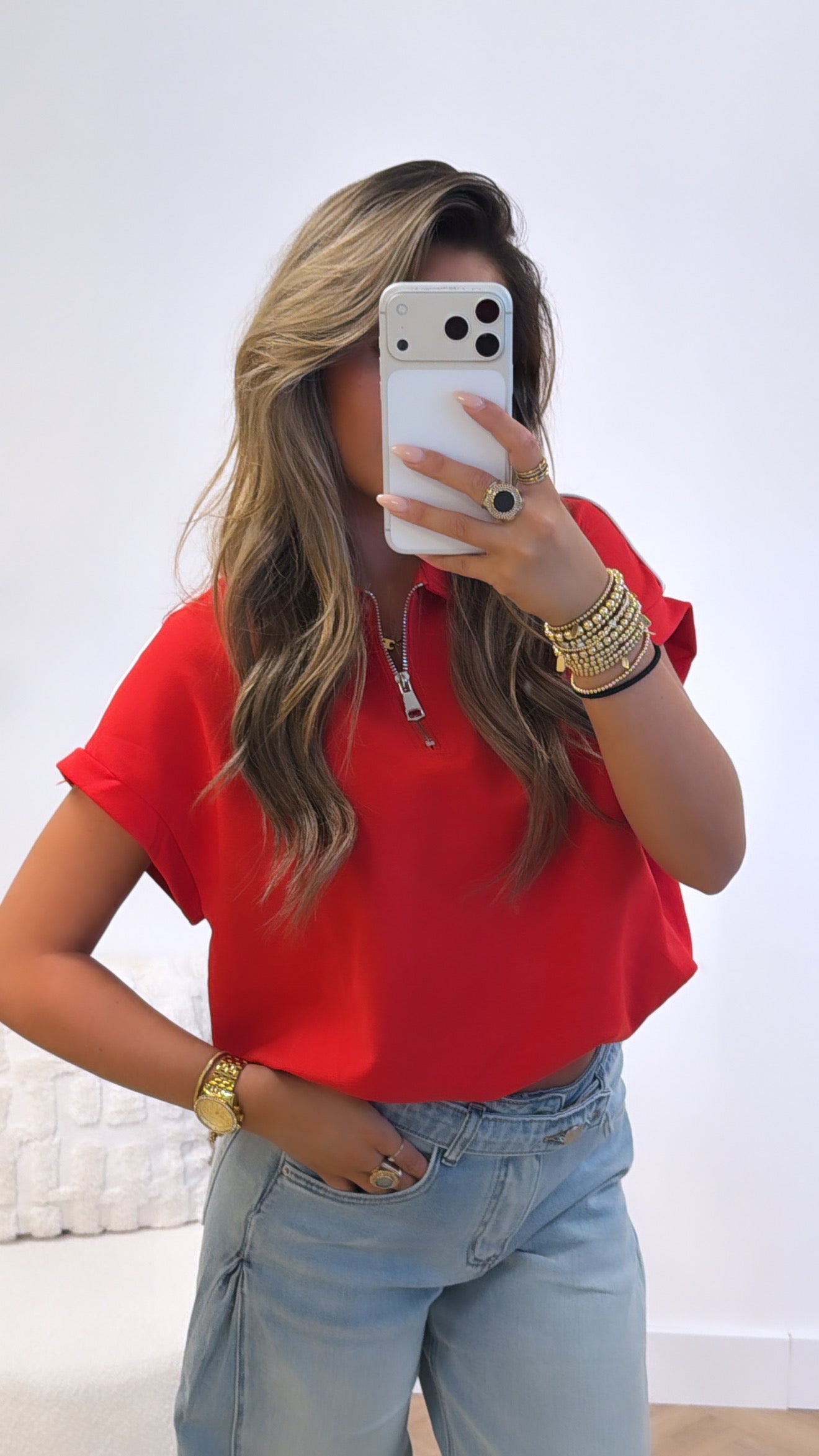 Zipper Stripe Top