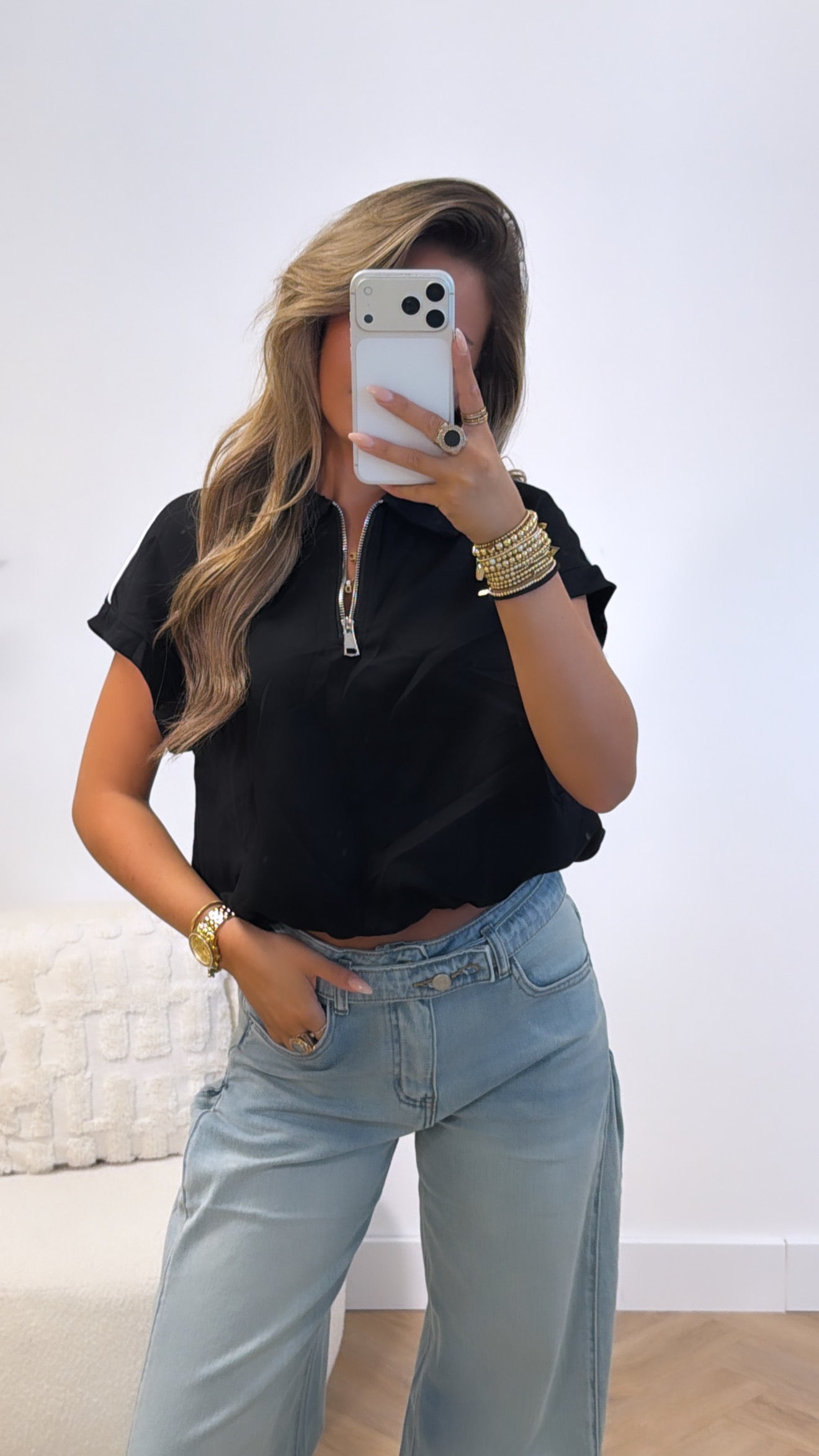 Zipper Stripe Top
