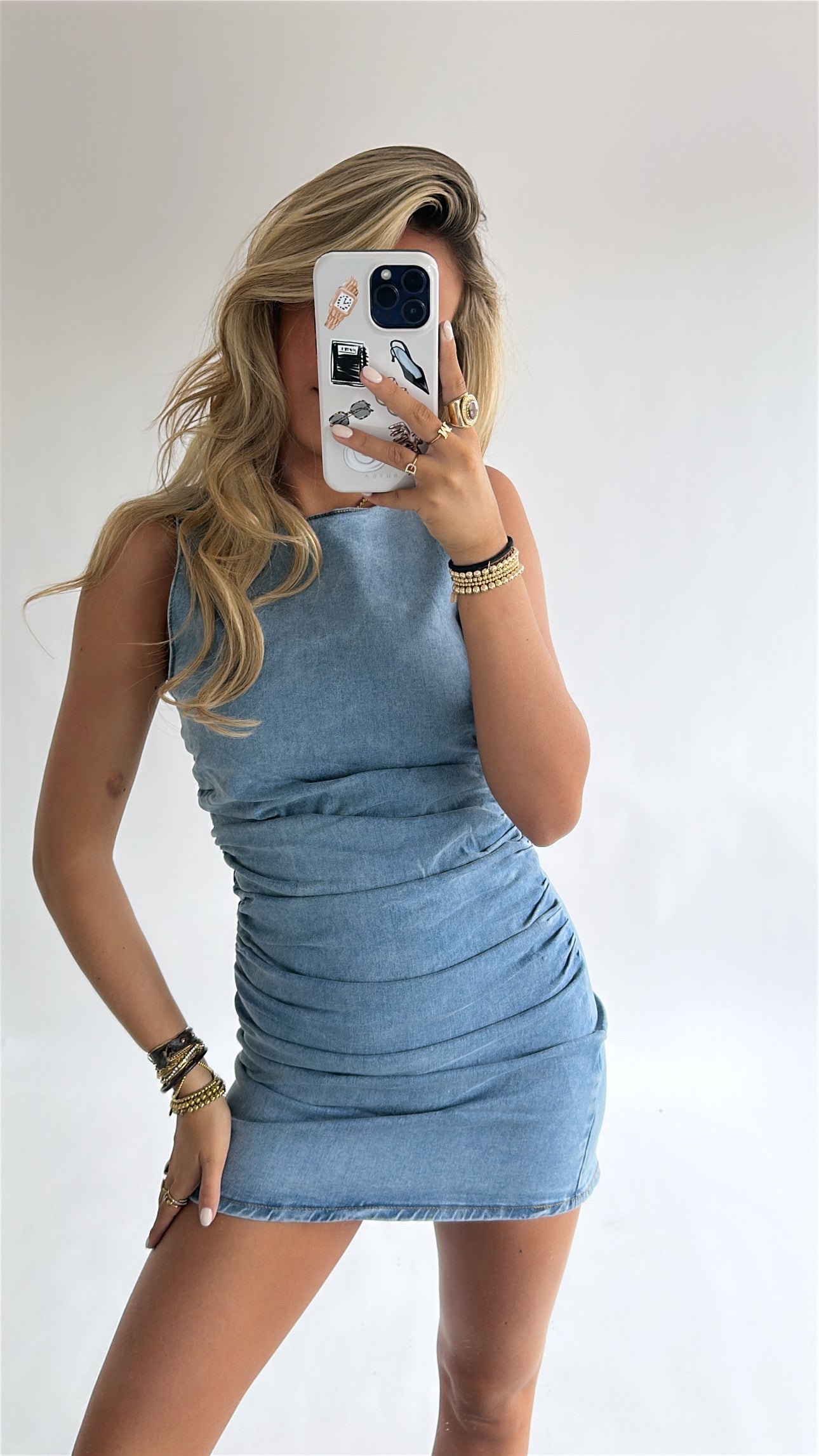 Denim Bodycon Mini Jurk