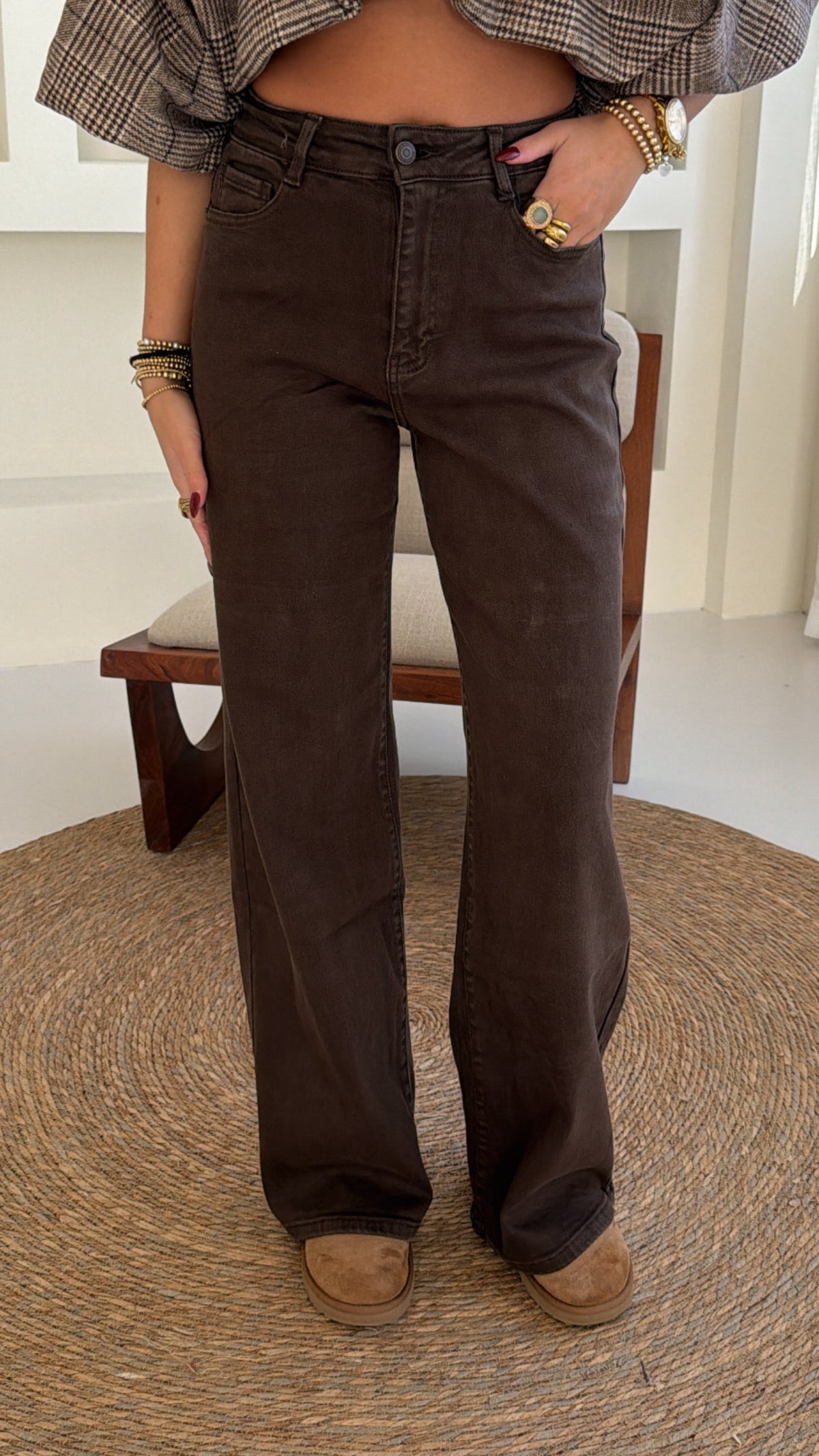 The Vienna Chocolate Wide Leg Jeans