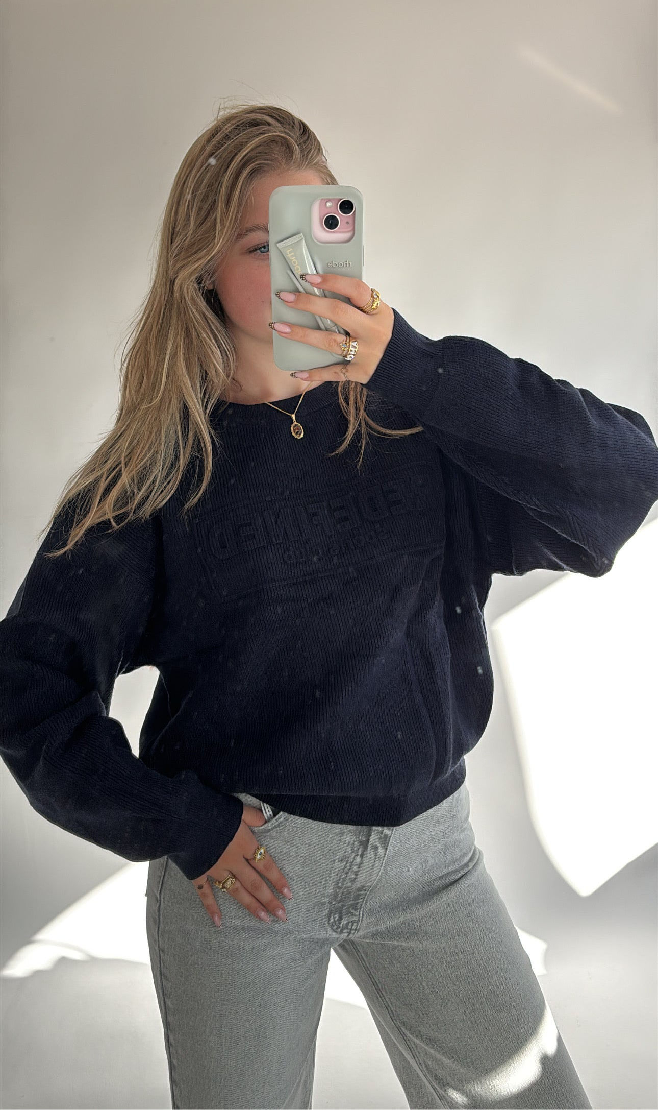 Ribbed Logo Sweater