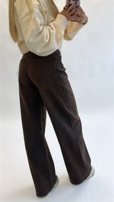 Mila Wide Leg Jeans – Dark Brown Wash