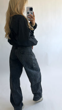 Utility Balloon Jeans – Washed Black