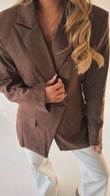 Sculpted Pinstripe Blazer