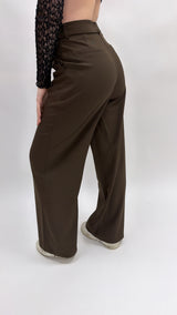 Wide pantalon bruin