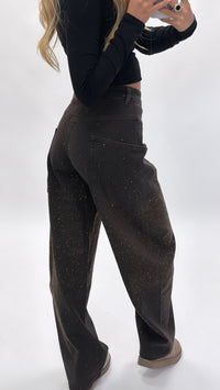 Glitter balloon jeans - Brown