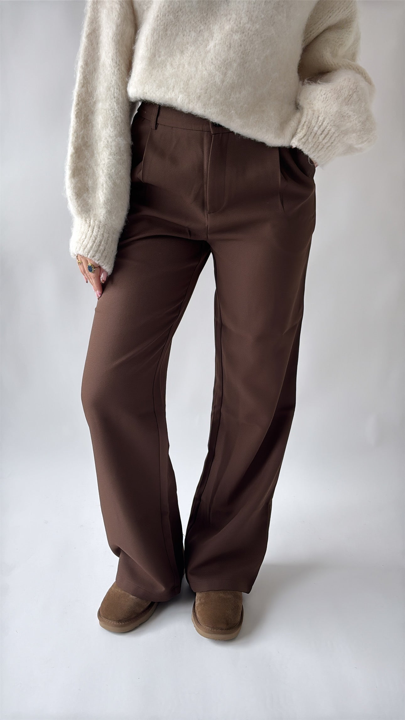 Choco Brown Pantalon – Comfort Chic Fit